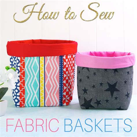 Fabric Basket Pattern - Easy Tutorial for 5 Sizes | TREASURIE | Fabric