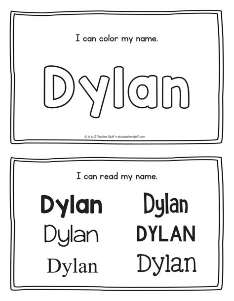 Dylan Name Printables For Handwriting Practice A To Z Teacher Stuff