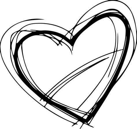 Onlinelabels Clip Art Black And White Heart Sketch Png Download