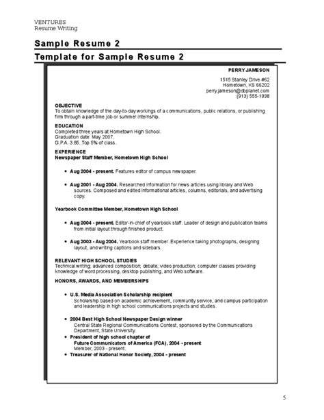 Sample High School Resume And Cover Letter Free Download