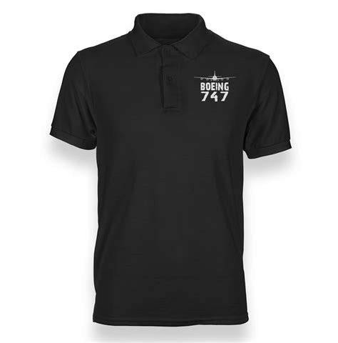 Boeing 747 And Plane Designed Polo T Shirts Aviation Shop
