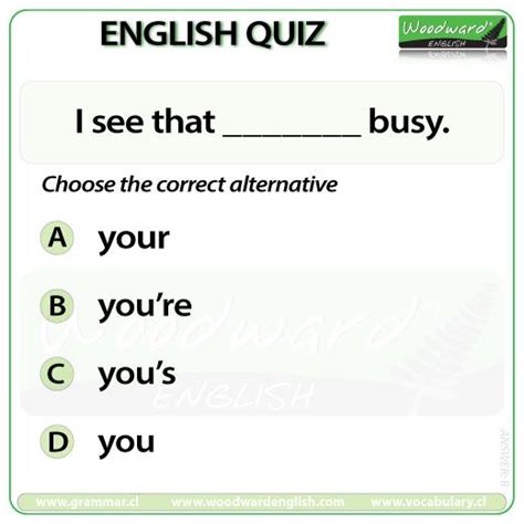 Woodward English Quiz 19 See The Difference Between Your Vs Youre