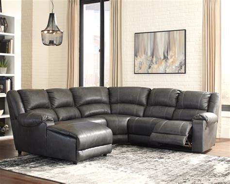 Brambleton 5 Piece Sectional Charcoal Leather In 2019 Furniture
