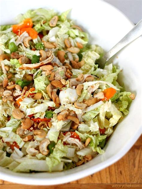 My aunt always grabs a container from a small restaurant by her house before heading over. Healthy Chinese Chicken Salad with Sesame Dressing - The ...