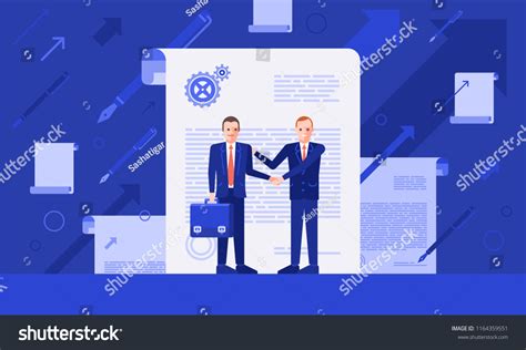 Two Businessmen Handshake Signed Contract Good Stock Vector Royalty Free Shutterstock