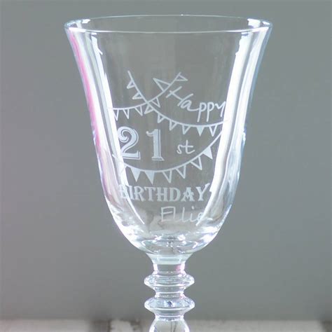 Happy 21st Birthday Personalised Wine Glass By Chalk And Cheese Candles And Wax Melts