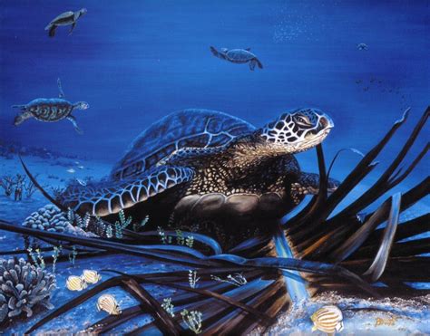 Turtle Town ~ Belinda Leigh Water Zone Wyland Underwater Art Wilkie