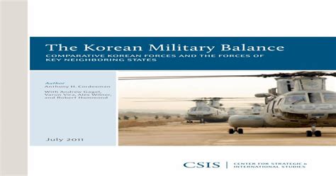 The Korean Military Balance Comparative Korean Forces And The