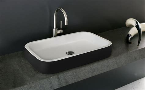 ᐈ Aquatica Solace A Blck Wht Rectangular Stone Bathroom Vessel Sink