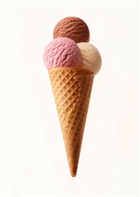 Triple Scoop Ice Cream Cone License Images Stockfood
