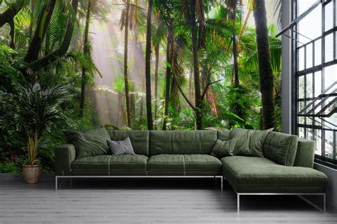 Forest Wallpaper Peel And Stick Tropical Forest Wall Mural Self