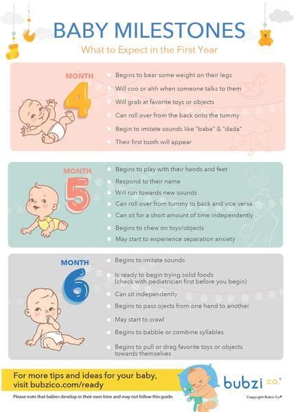 An Amazing First Year A Monthly Chart Of Babys Important Milestones