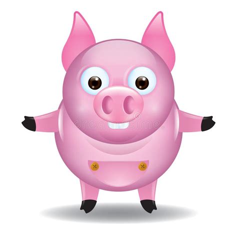 Cute Pig Cartoon Vector Illustration Decorative Design Stock Vector