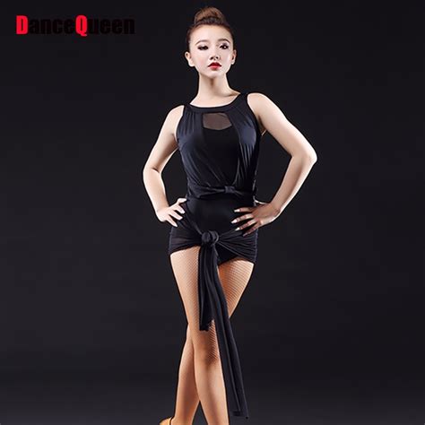 Nice Latin Dance Dresses For Ladies Black Color Good Quality Braces Silk Skirt Theatrical Women