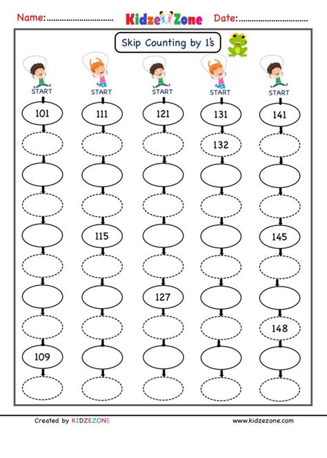 They are simple and colorful. Grade 1 Math worksheets - Skip Counting by 1, Practice 21