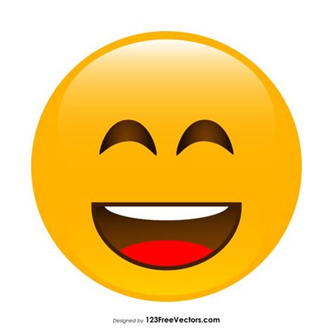 Smiling Face with Open Mouth and Smiling Eyes Emoji Vector ...
