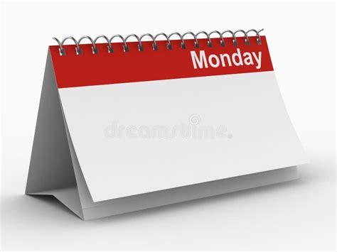 Calendar For Monday On White Background Stock Illustration