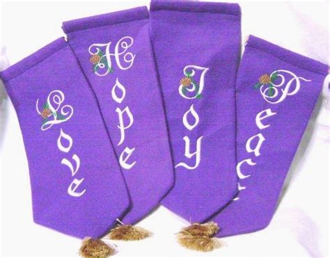 Items Similar To Advent Wreath Banners Love Hope Joy Peace Purple