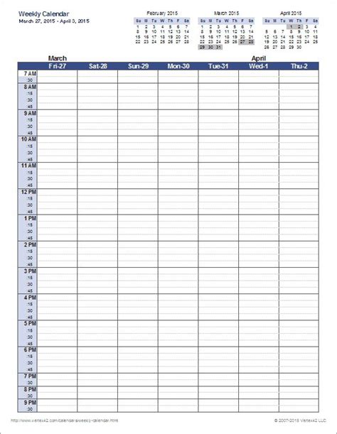 Printable weekly calendars and daily planners give us a bit more flexibility to add extensive detail to our day. Download the Weekly Calendar Template | Weekly calendar ...
