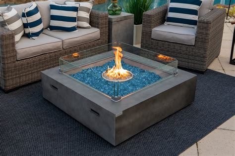 Easy backyard fire pit diy ideas and instructions, block firepit, swing firepit, firepit patio layout. 42" x 42" Square Outdoor Propane Gas Fire Pit Table in ...