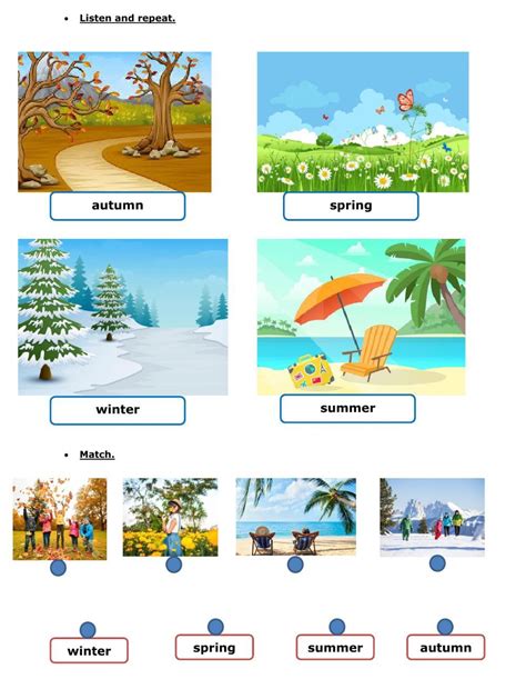 Seasons Interactive Worksheet Seasons Worksheets English Lessons For