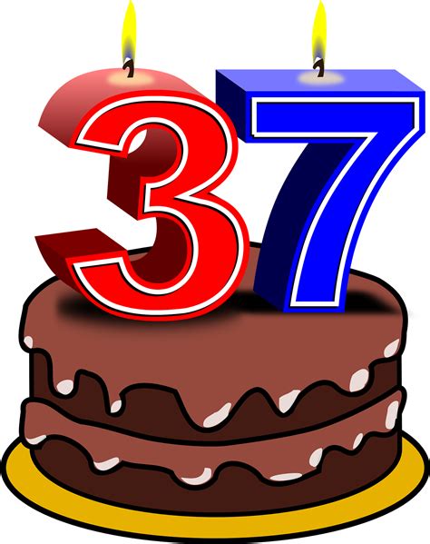 37 Years And Counting - Birthday Cake Clip Art - Png Download - Full