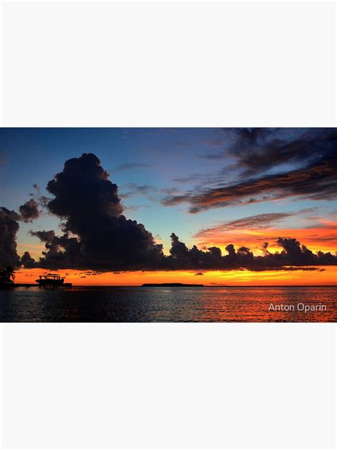 Beautiful Sunset At Tropical Island Key Largo Fl Framed Art Print By