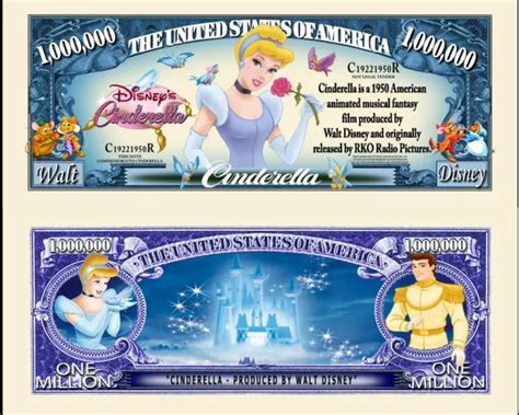 Cinderella Ticket Million Dollar Us Cartoon Walt Disney Princess