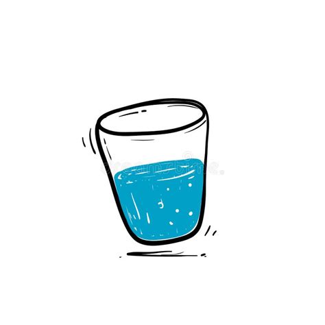 Vaso Dibujado a Mano De Agua Bebida Ilustración Doodle Icono