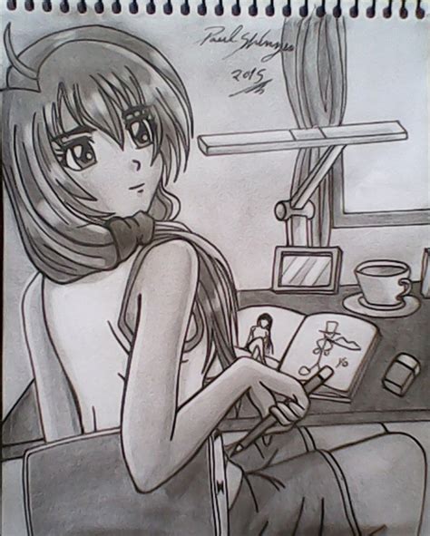 Chica De Anime Dibujando Por Shinzen Dibujando