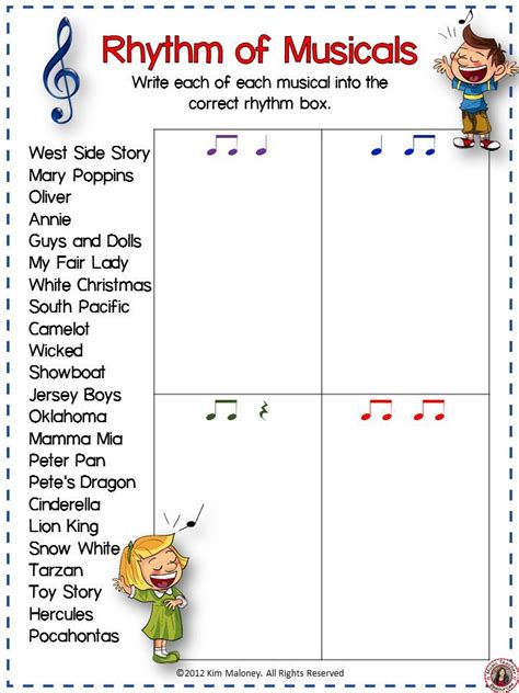 Rhythm Worksheets Match The Rhythm To The Words Set 2 Elementary