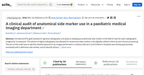 A Clinical Audit Of Anatomical Side Marker Use In A Paediatric Medical