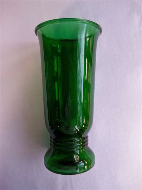 Vintage Napco Emerald Green Glass Vase