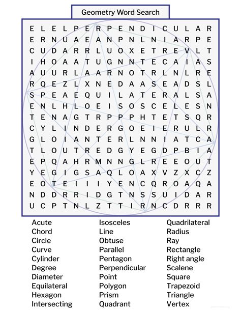 The Angles Of Geometry Word Search Wordmint Word Search Printable