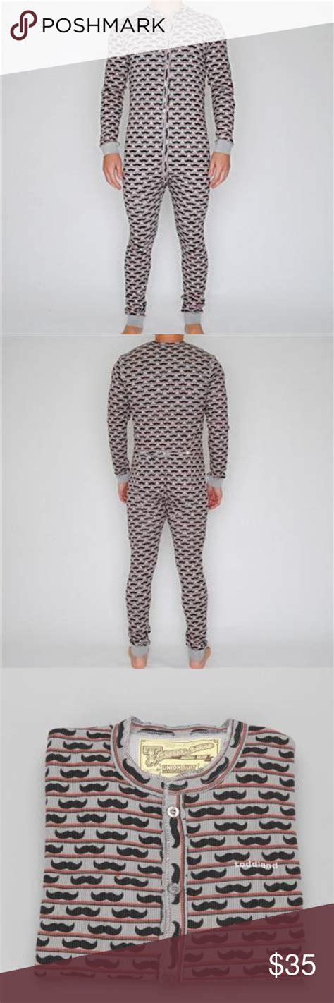 Finished with banded cuffs and banded ankles for a snug fit. New toddland mustache union suit large | Clothes design ...
