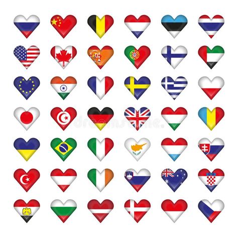 Set Icons Of Flags Stock Vector Illustration Of Countries 73650969