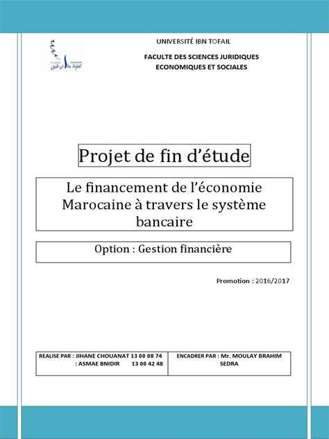 Projet De Fin Détudedocx Banques Crédit Finance
