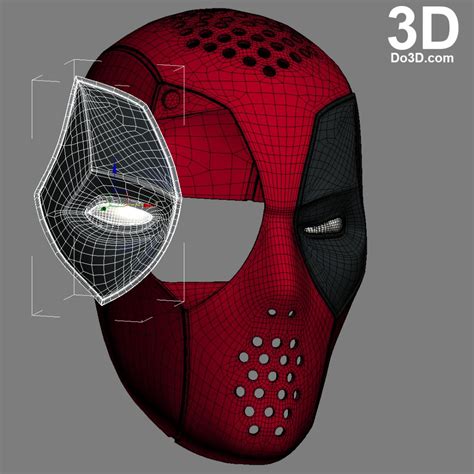 3d Printable Model Deadpool Mask Faceshell With 6 Interchangeable