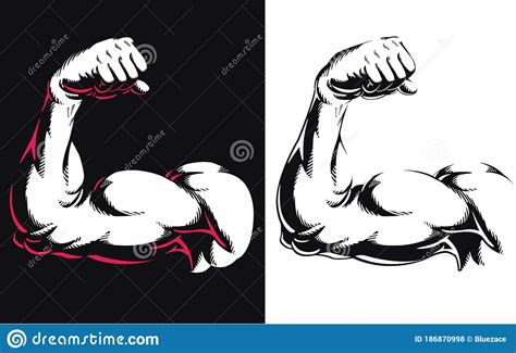 Silhouette Arm Bicep Muscle Flexing Bodybuilding Gym Fitness Pose Close