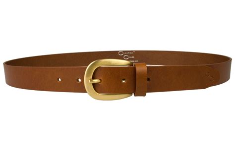 Womens Tan Leather Belt With Brushed Gold Buckle Belt Designs