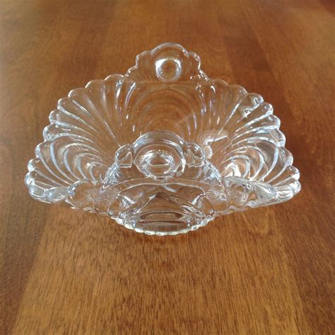 cambridge caprice crystal clear small 4 square handled etsy crystals etsy crystal clear