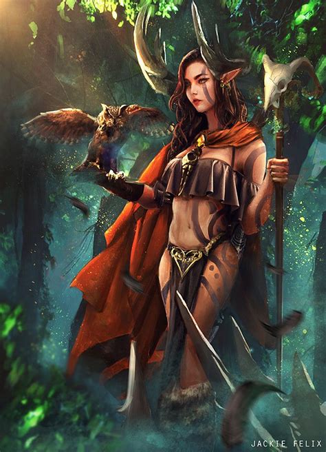 Elfgirls Nature Druid By Jackie Felix Elves Fantasy Warrior