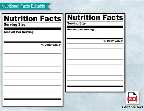 Two Nutrition Labels With The Words Nutrition Fact And Information For