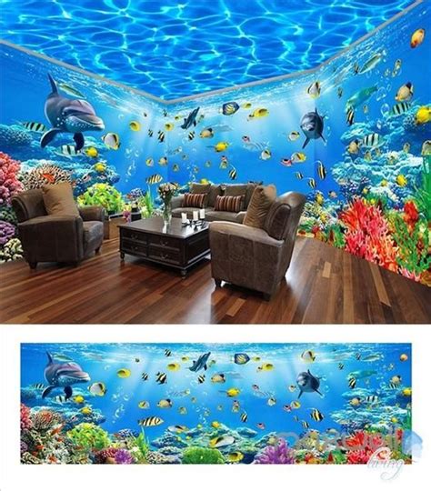 Underwater World Theme Space Entire Room Wallpaper Wall Mural Decal