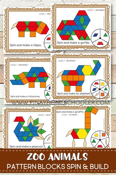 Math Manipulatives Tangram Pattern Blocks Homeschool Geometric Shapes