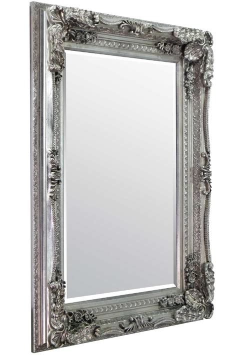 The frame has lovely ornate detailing to the corners and edges. Large Silver Shabby Chic Large Ornate Wall Mirror 4Ft X ...