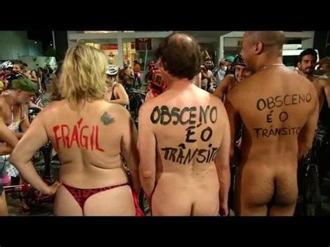 Sao Paulo Braslien World Naked Bike Ride Nackt für Umwelt YouTube