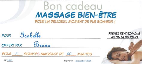 Exemple Bon De Massage