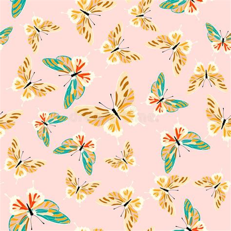 Beautiful Colorful Butterflies Wing Texture Seamless Pattern Stock