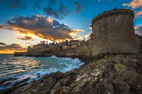 Saintmalo Historic Walled City In Brittany France Stock Photo